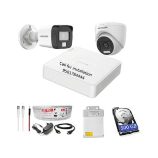 HIKVISION 2MP HD 2CCTV Camera Full Combo 1Bullet 1Dome