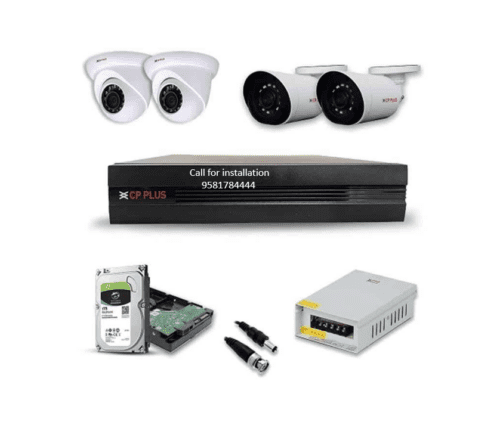 CP Plus 2.4MP 4Channel DVR with 4CCTV Cameras Combo HDD