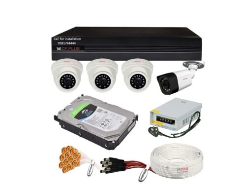 CP PLUS 2.4MP 4Camera Combo Set 4Ch DVR 4Cameras HDD