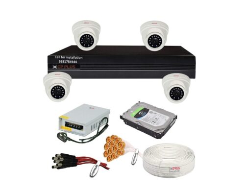 CP PLUS 2.4MP 4Dome Camera Combo Kit with 4Ch DVR