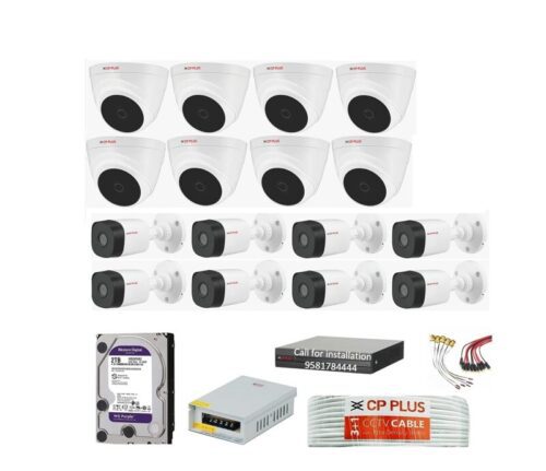 CP PLUS 16CH DVR 2.4MP 8Indoor and 8Outdoor CCTV Combo