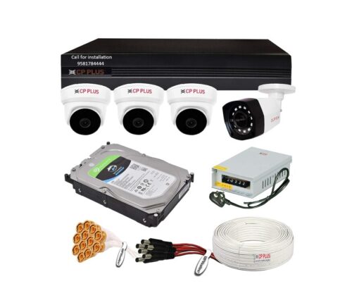 CP Plus 5MP 4Camera Combo Kit with 3Dome and 1Bullet