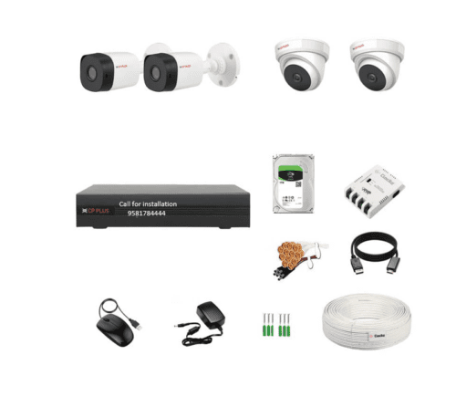 CP Plus 4Channel DVR 5MP 2Dome and 2Bullet Cameras Combo