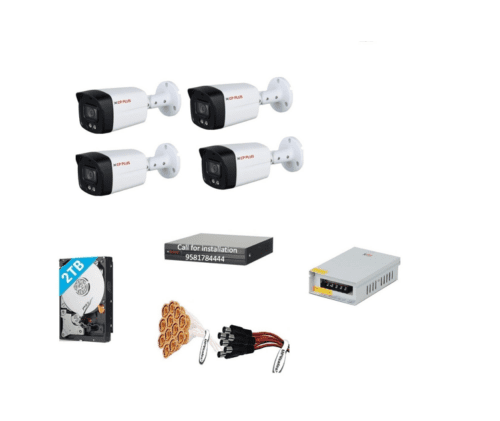 CP Plus 5MP Guard+ Colour 4Camera Bullet, 4CH DVR Combo