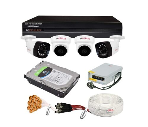 CP Plus 5MP 4Camera 4Ch DVR 2Dome 2Bullet Cameras Combo
