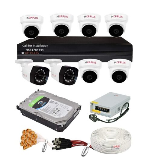CP PLUS 5MP 8Camera 8Channel DVR Combo Kit 6Dome 2Bullet
