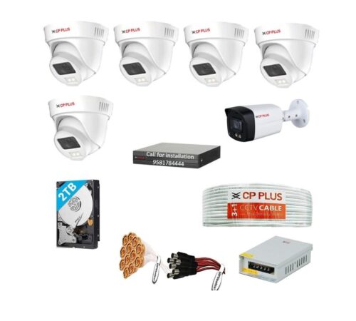 CP Plus 5MP Guard+ Colour 6Camera 8Chanel DVR Combo Kit