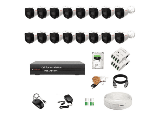 CP Plus 16CH DVR 5MP Color Guard+ 16Bullet Cameras Combo