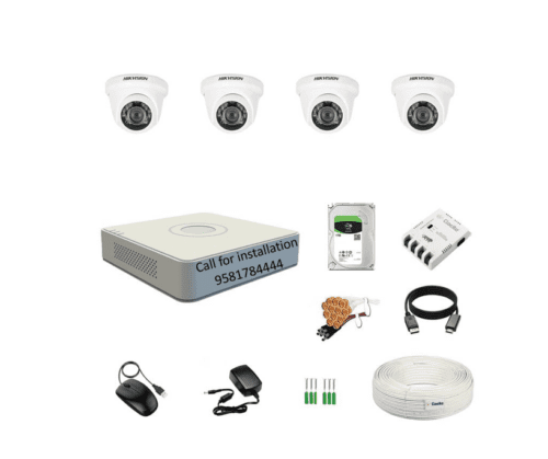 HIKVISION 4Channel DVR 2MP 4Dome Cameras Combo with all Accessories