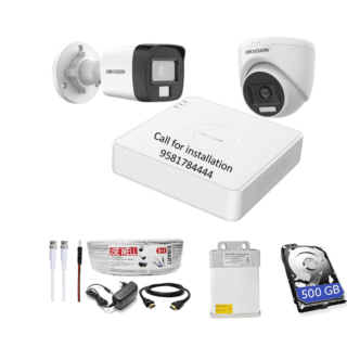 HIKVISION FHD 4Channel DVR 2MP 1Outdoor 1Indoor Color Cameras Combo