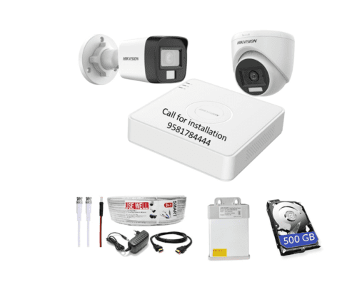 HIKVISION FHD 4Channel DVR 2MP 1Outdoor 1Indoor Color Cameras Combo