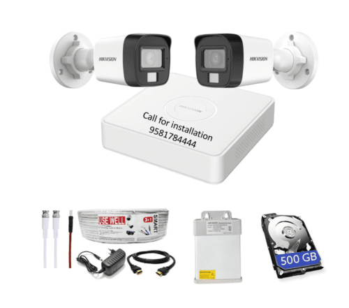 HIKVISION Full HD 4Channel DVR 2MP 2Outdoor Cameras Combo Kit