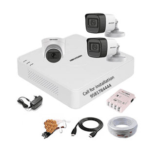 HIKVISION 4Channal Turbo DVR 5MP 2Bullet 1Dome Camera Combo Kit