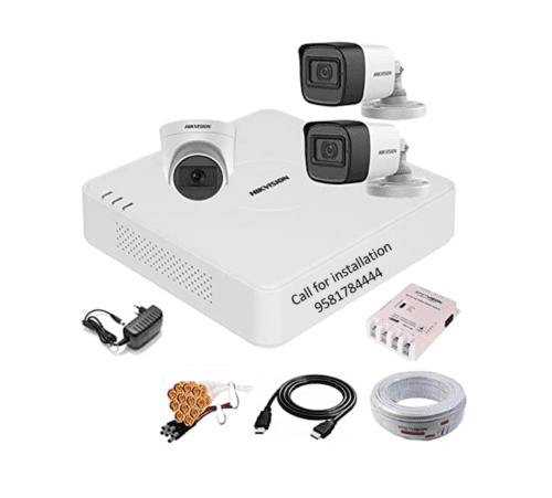 HIKVISION 4Channal Turbo DVR 5MP 2Bullet 1Dome Camera Combo Kit