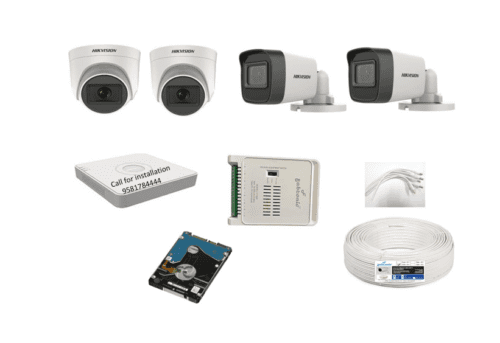 HIKVISION 5MP 4Channel DVR 2Dome 2Bullet Cameras Combo