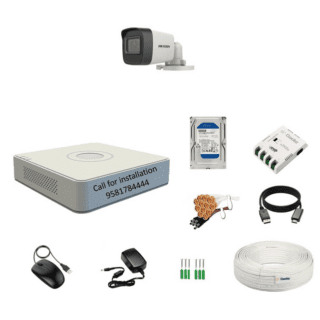 HIKVISION 4Channel DVR with 5MP 1Bullet Cameras with Audio Recording