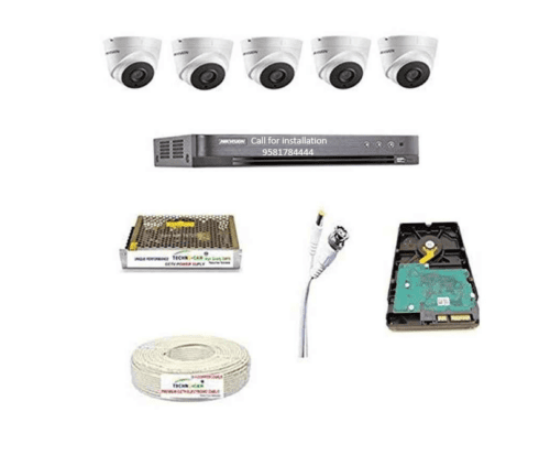 Hikvision 5MP 8Channel FHD DVR and 5Dome Camera Combo