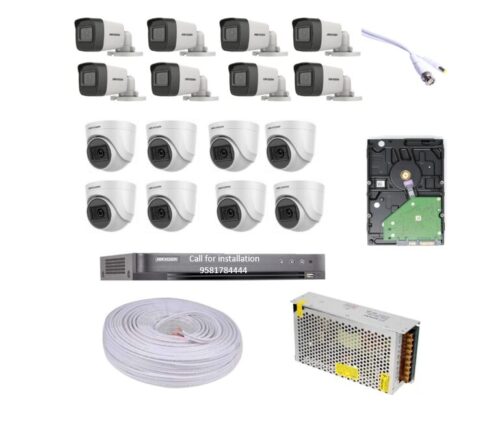 HIKVISION DVR 16Channel HD Camera Set 5MP 8Bullet 8Dome Cameras