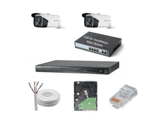 HIKVISION 2MP IP Camera 2Bullet 4Channel NVR 4Port POE Combo