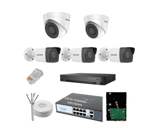 HIKVISION Network 2Dome 3Bullet 8CH NVR Combo with HDD