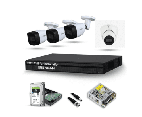 Dahua 4Channel NVR with 2Mp 4Camera Combo 3Bullet 1Dome