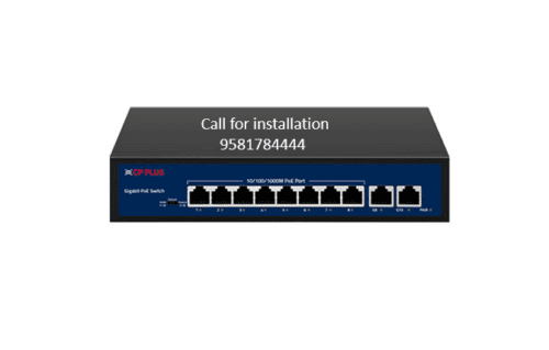 CP Plus 10Ports Switch 2Gigabit Uplink Ports PoE Switch CP-DNW-GPU8G2-96-V3