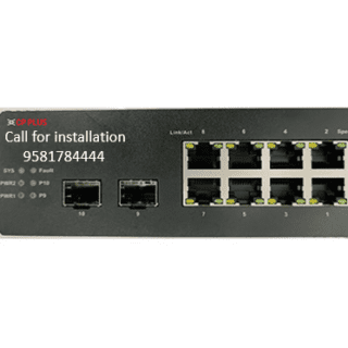 CP Plus 8Port Gigabit and 2Port SFP PoE CP-ANW-GPM8F2T-N12 Switch