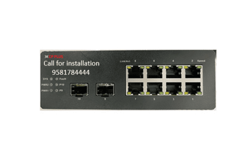 CP Plus 8Port Gigabit and 2Port SFP PoE CP-ANW-GPM8F2T-N12 Switch
