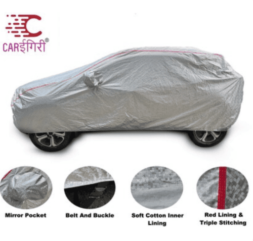 Carigiri Waterproof Metallic Silver Car Body Cover Hyundai I20 Active - Image 3