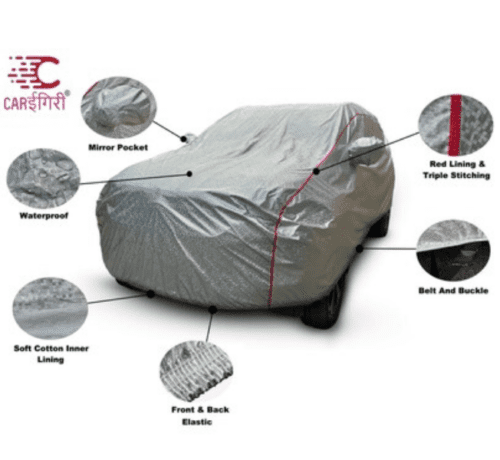 Carigiri Waterproof Metallic Silver Car Body Cover Hyundai I20 Active - Image 4