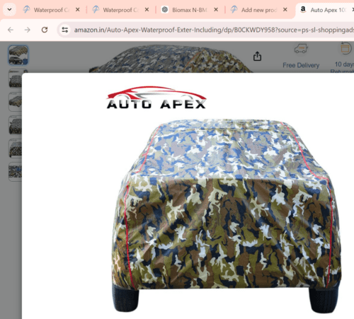 Waterproof Triple Coated Military Color Car Body Cover Hyundai Exter - Image 3