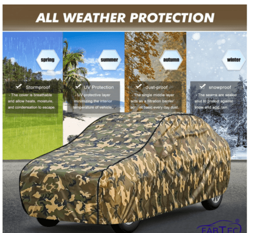Waterproof Car Body Cover with Tata Altroz Military Jungle Print - Image 2
