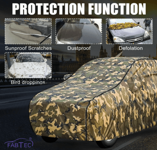 Waterproof Car Body Cover with Tata Altroz Military Jungle Print - Image 3