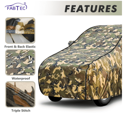 Waterproof Car Body Cover with Tata Altroz Military Jungle Print - Image 4