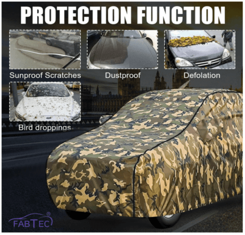 Waterproof Car Body Cover with Tata Altroz Military Jungle Print - Image 5