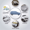 Car Body Cover For Tata Safari With Mirror Pockets Grey - Image 3