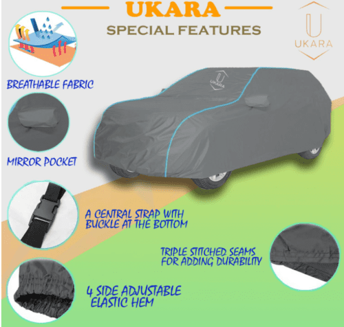 Waterproof with Piping Car Body Cover for Tata Punch EV - Image 2