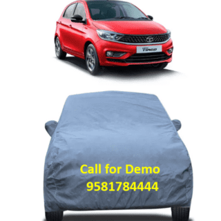 Car Body Cover For Tata Tiago With Mirror Pockets Grey