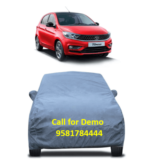 Car Body Cover For Tata Tiago With Mirror Pockets Grey