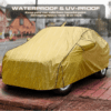 Tata Tiago Car Body Cover Metallic Golden with Black Piping - Image 2