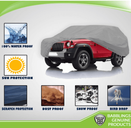 Car Body Cover for Mahindra Thar Water and Dust Proof - Image 3