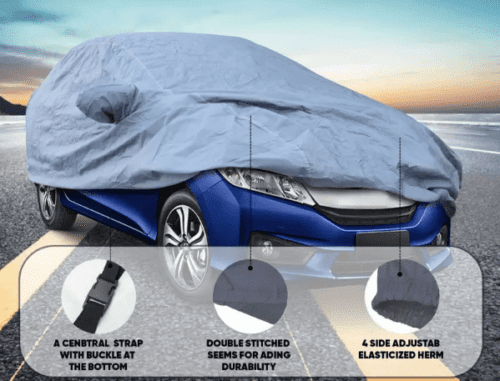 Car Cover For Chevrolet Cruze With Mirror Pockets Grey - Image 3