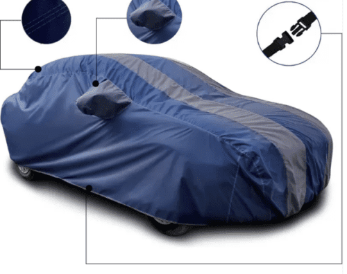 Car Body Cover For Chevrolet Enjoy With Mirror Pockets Grey - Image 2
