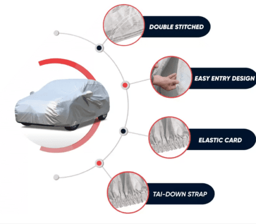 Car Body Cover For Chevrolet Spark With Mirror Pockets Silver - Image 2