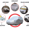 Car Body Cover For Chevrolet Spark With Mirror Pockets Silver - Image 3