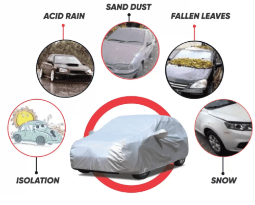 Car Body Cover For Chevrolet Spark With Mirror Pockets Silver - Image 3