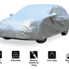 Car Body Cover For Chevrolet Spark With Mirror Pockets Silver - Image 4