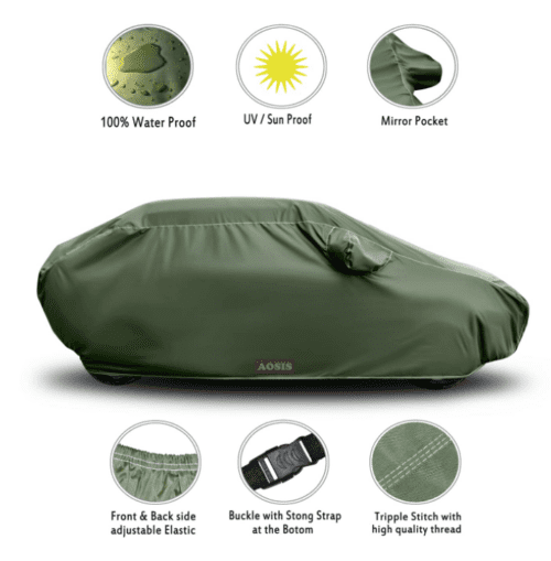 Waterproof Car Body Cover for Chevrolet Optra with Mirror Pocket - Image 2