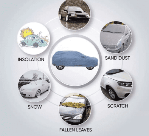 Car Body Cover For Kia Seltos With Mirror Pockets Gray - Image 3