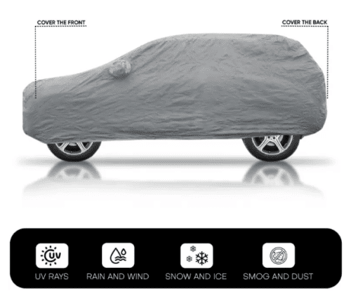 Car Body Cover For Kia Seltos With Mirror Pockets Gray - Image 4